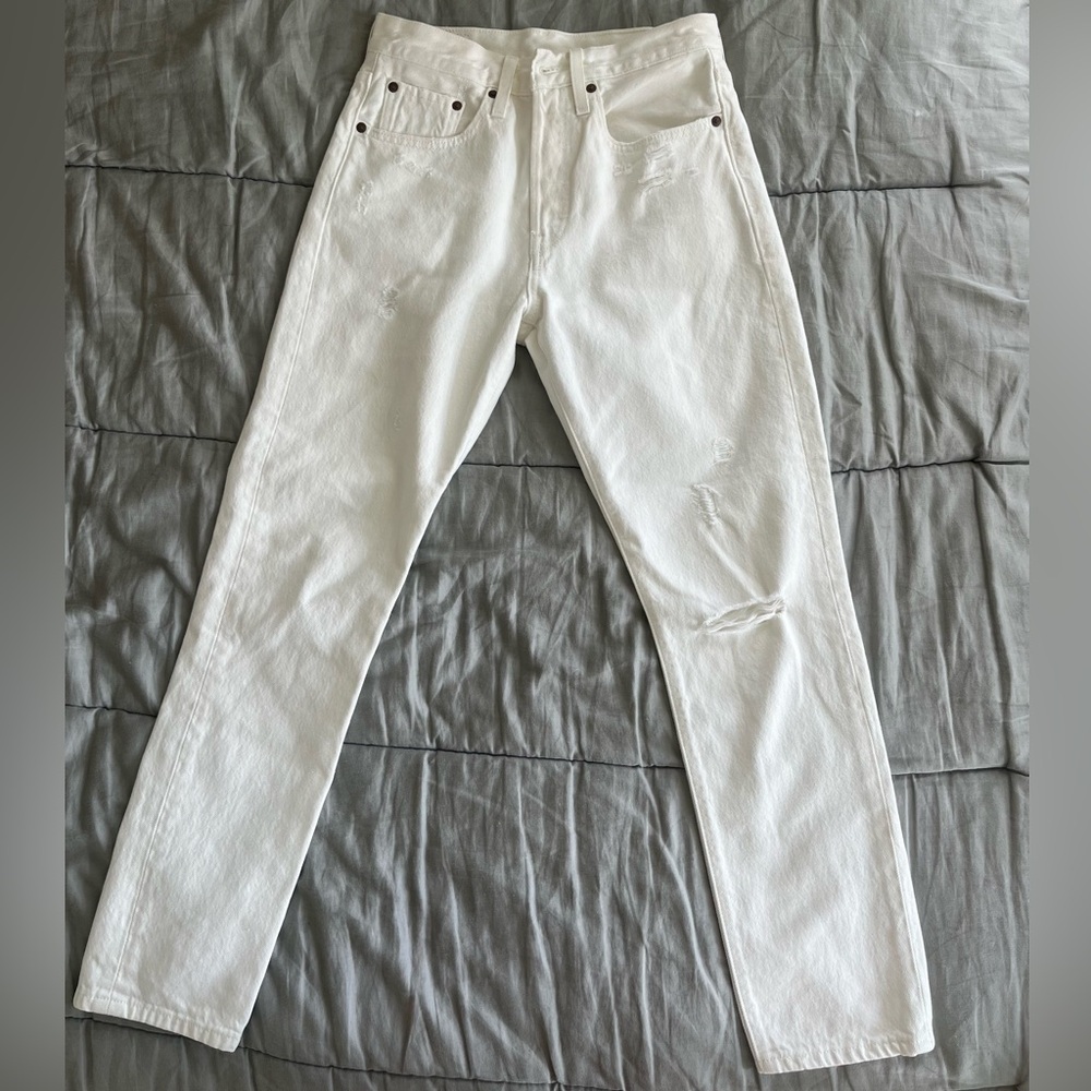 LEVIS 501 CREAM WHITE SKINNY JEANS
